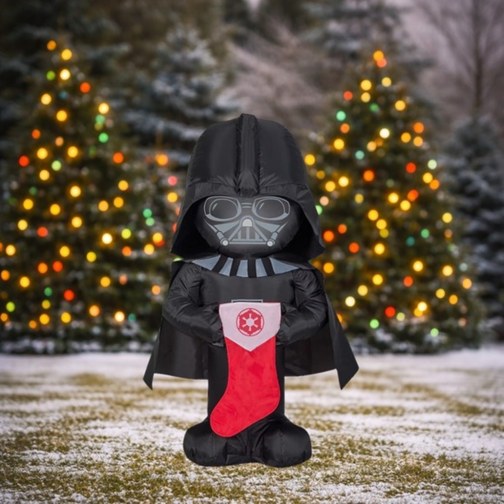 STAR WARS Darth Vader with Stocking Christmas Airblown Inflatable LED Light NEW